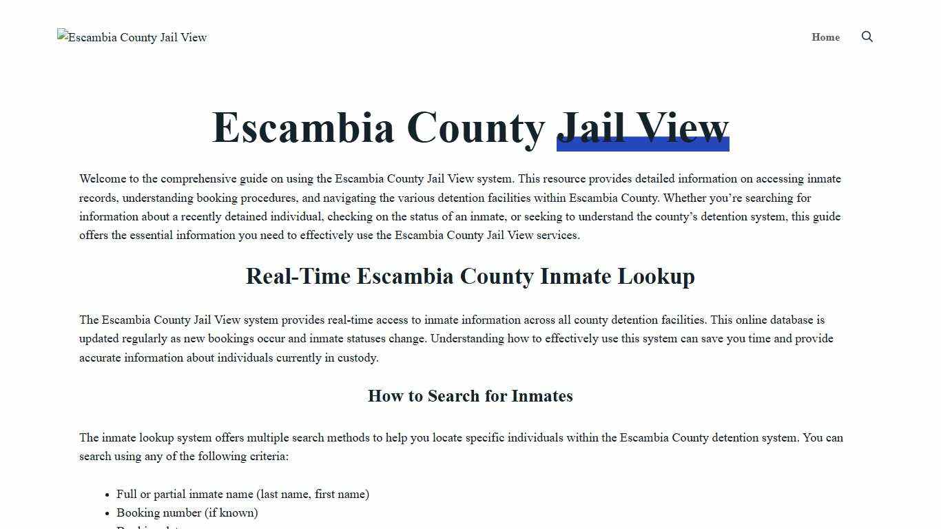 Escambia County Jail View